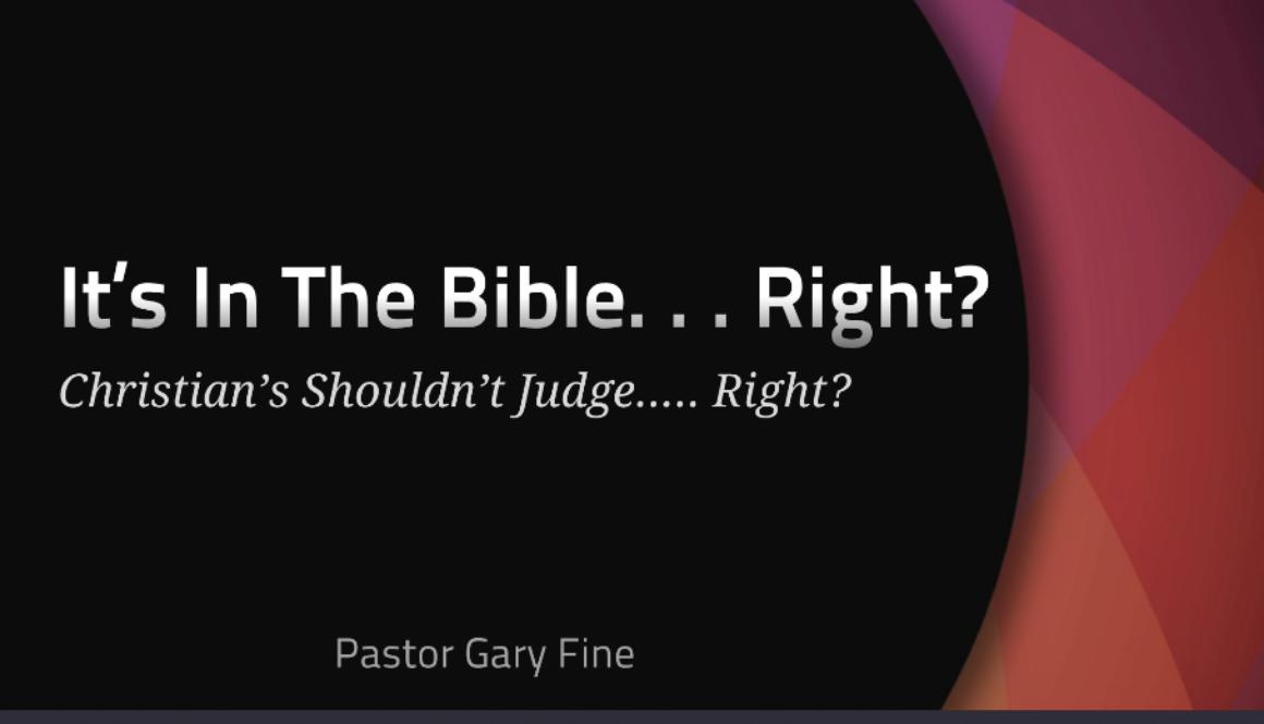 Christian's Shouldn't Judge..... Right?